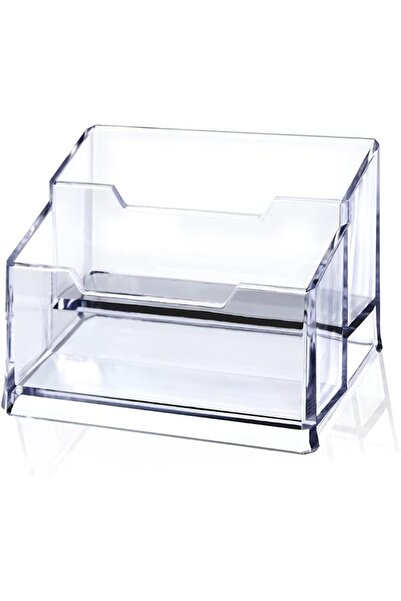 HASTHIP Hasthib 2-Tier Clear Acrylic Business Card Holder, Desktop Organizer,...