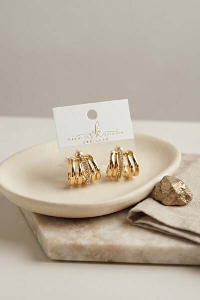 Mega Bazaar Gold Color Brass Cage Model Hoop Earrings