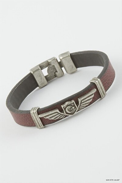 ZERO LAND Spt-Gld Moon Star Faux Leather (04331) Bracelet Claret Red