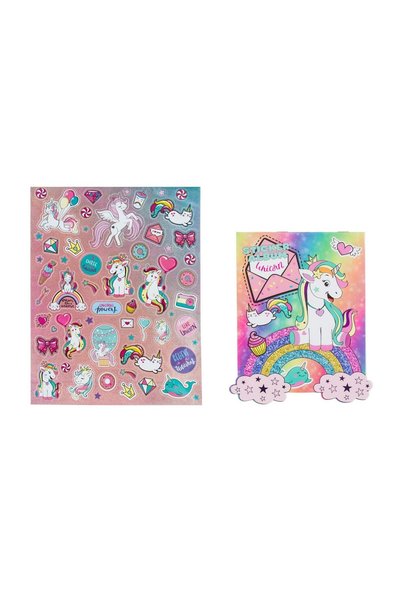 OEM Album creativ cu autocolante, 58 bucăți/file – unicorni, autocolante