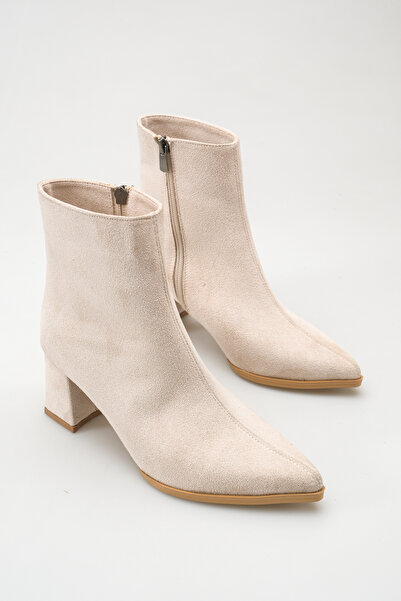 meyra'nın ayakkabıları Women's Pointed Toe Heeled Boots in Tan Suede