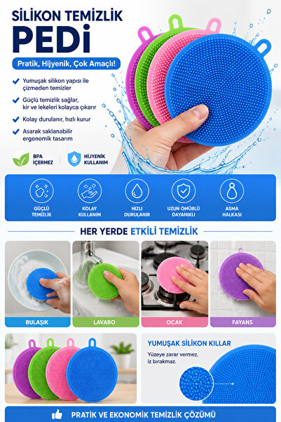 obrigado Burete de curățare din silicon multifuncțional – tampon de curățare ...