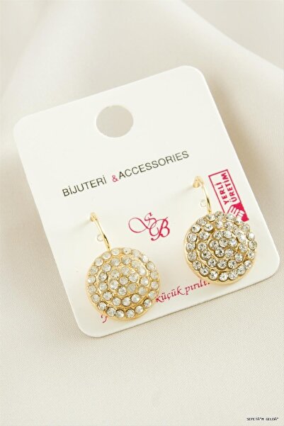 ZERO LAND Spt-Gld Round Stone Clip (235443) Earrings Yellow