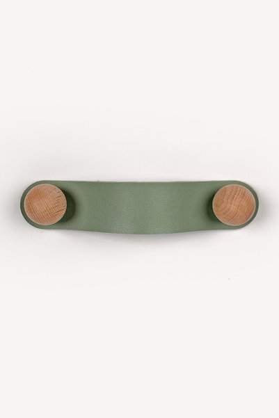 Kulpingo 96 mm Leather Handle with Linden Green Wood Detail