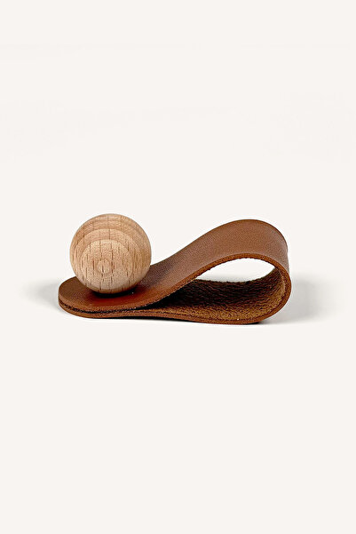 Kulpingo Brown Wooden Detailed Button Leather Handle