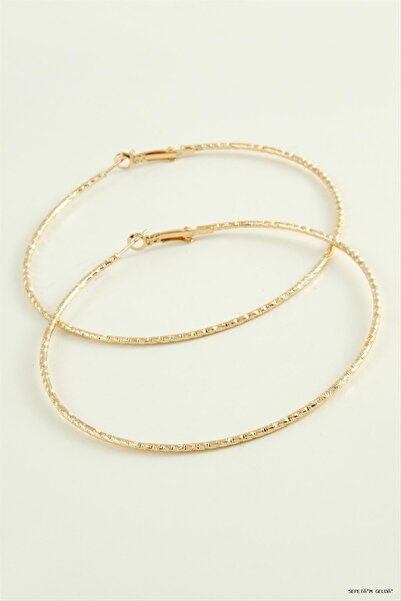 ZERO LAND Spt-Gld Zigzag Twisted Metal Hoop Earrings 8-9-10 cm (235240) 9 cm