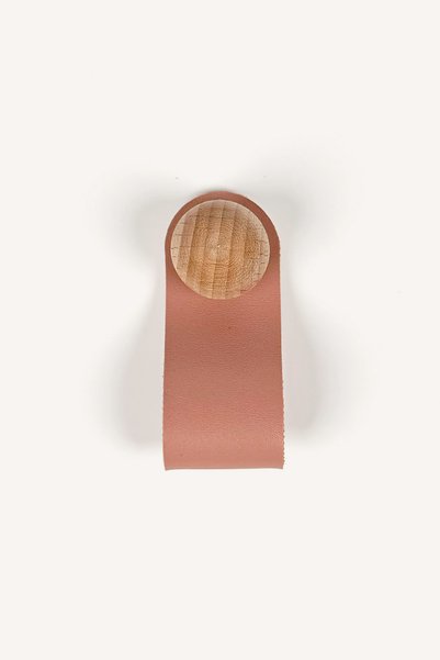 Kulpingo Powder Pink Wooden Detailed Button Leather Handle