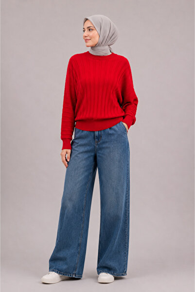 Nuss Elastic Waist Sweater Ns-27K202 Red