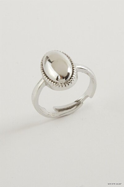 ZERO LAND Spt-Gld Oval Metal Ring (11324) Silver Color