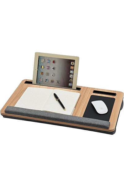 GENERAL Luowa Foldable Laptop Table with Mouse Pad and Ergonomic Cushion with...