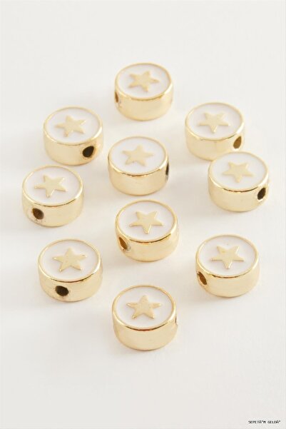 ZERO LAND Spt-Gld Star Enamel Horse 1 (235913) Piece White
