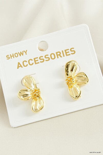ZERO LAND Spt-Gld Orkide Tr Metal (11303) Earrings Yellow
