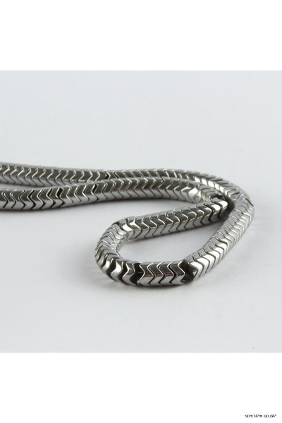 ZERO LAND Spt-Gld Twisted Hematite Stone 6 mm (00118) Silver Color