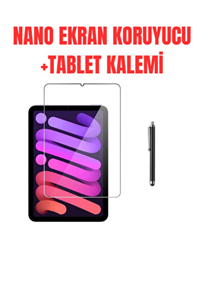 ebulduk iPad Mini 6/7 2024 Ekran Koruyucu Şeffaf Cam Nano Esnek Kırılmaz +Tab...