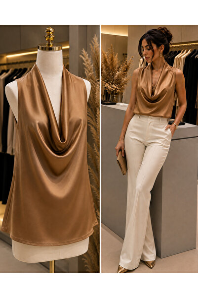 Genel Markalar Camel Rengi Degaje Bluz