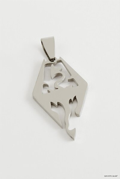 ZERO LAND Spt-Gld Dragon Steel Pendant 3.5 cm (04001) Silver Color