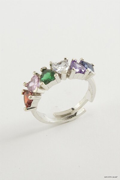 ZERO LAND Spt-Gld Heart Zircon Stone Ring (235744) Silver Color