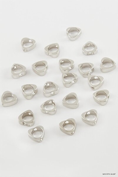 ZERO LAND Spt-Gld 0,8 mm Heart Spacer 20 Pieces (04846) Silver Color