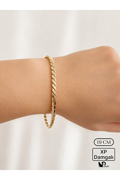 POKAK Xuping Jewelry 14k Singapur Zincir Altın Kaplama Vip Bileklik