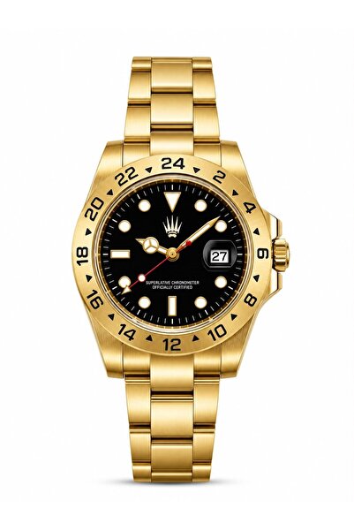 WATCHOFROYAL Daytrack Gold Black Steel Wristwatch