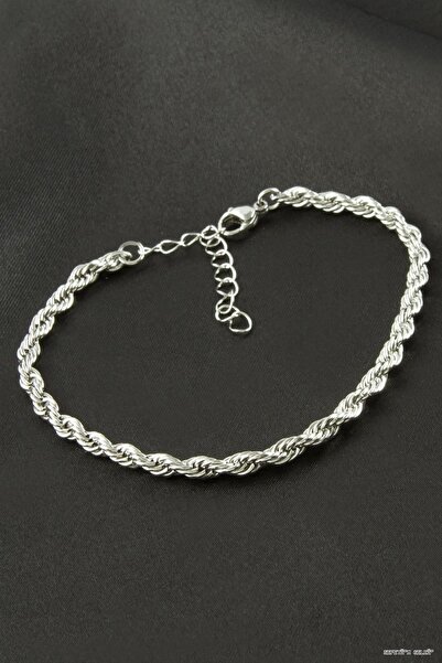 ZERO LAND Spt-Gld Thick Twisted Steel Bracelet (04912) Silver Color