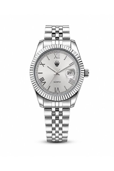 WATCHOFROYAL Calvior Silver Metallic Steel Wristwatch