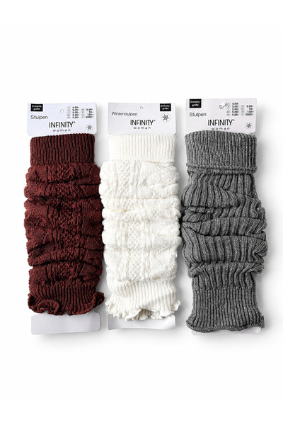 Hakan Collezione 3-Piece Tile & White & Gray Set Women's Premium Thick Knit A...