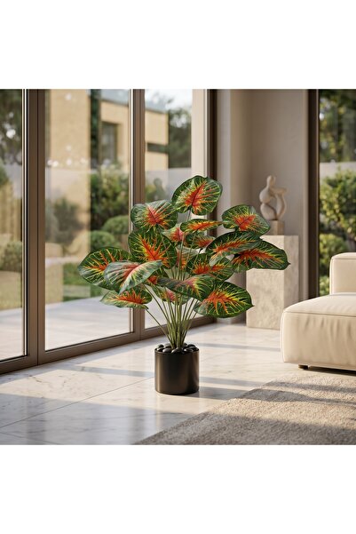 Beitna Helw Red Monstera Artificial Plant 80 cm - 18 Leaves