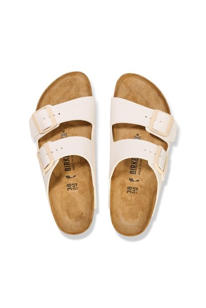 Birkenstock Arizona Bf Saffiano Women's Ecru Slippers