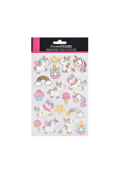 OEM Set autocolante creative pentru copii, 18 bucăți/file – unicorni, autocol...
