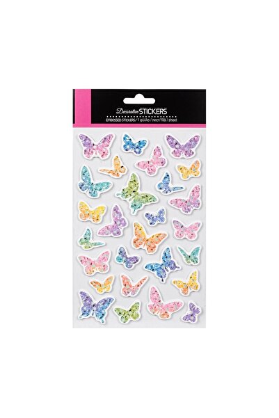 OEM Carte de colorat cu autocolante, 27 bucăți/file – flori și fluturi, autoc...