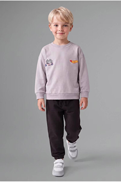 DeFacto Hot Wheels Printed Gray Baby Boy Top and Bottom Set I0151A5/Gr91