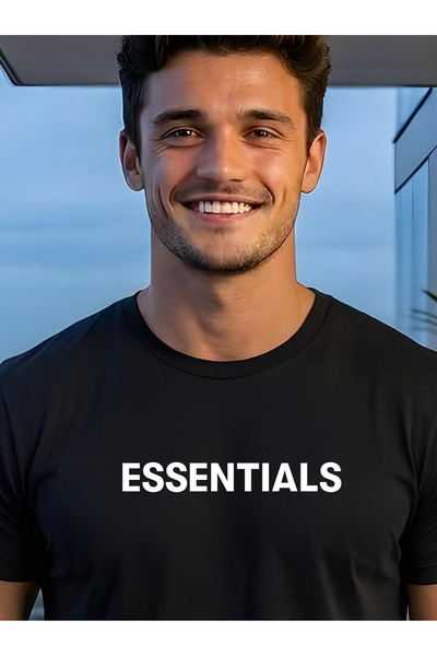 Free Tarz Essentials Siyah Tshirt Klasik Tasarım