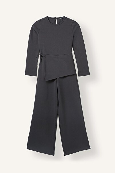 DeFacto Asymmetrical Waist Detailed Long Sleeve Jumpsuit for Girls I4324A826Au