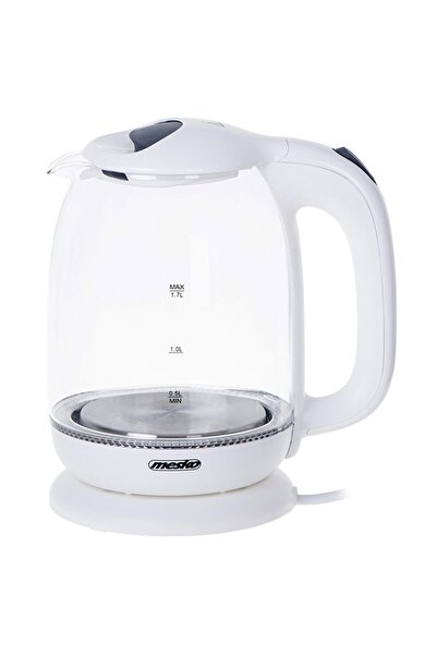 MESKO Fierbator electric cordless, Sticla, Alb, Capacitate 1.7 l, Putere 2200...