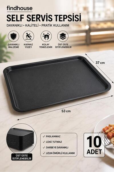 Bulika 10 ADET ABS Self Servis Tepsisi 37x53cm Yemekhane , Fabrika , Lokanta ...