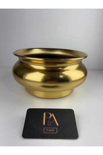 Palpe Gold Metal Dekoratif Vazo Ayaklı Çiçeklik Salon Ofis Sehpa Konsol Masa ...