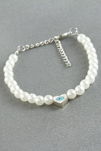 ZERO LAND Zngzrmll Heart Eye Pearl (25614) Bracelet White
