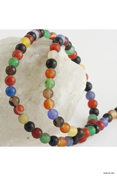 ZERO LAND Zngzrmll 6 mm Matte Mixed Agate (30307) Stone Ebruli