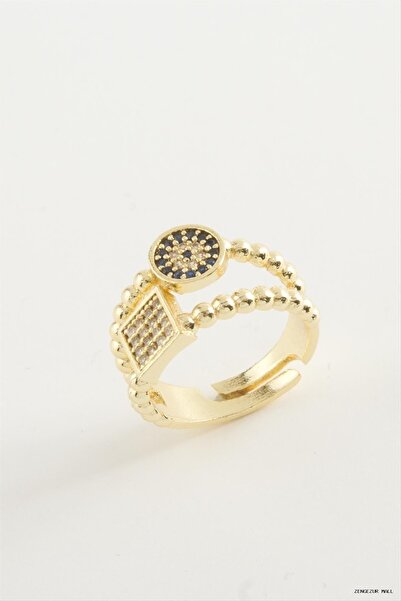 ZERO LAND Zngzrmll Square Evil Eye Stone (30858) Ring Yellow