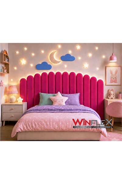 WİNFLEX Ay ve Bulut Konseptli Yatak Başlığı ve Dekorasyon Seti (180 cm)