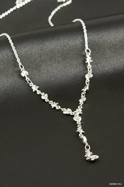 ZERO LAND Zngzrmll Heart Star Y Necklace (34310) Silver Color