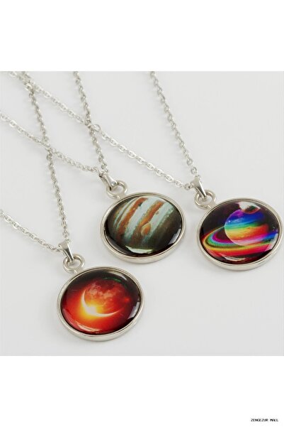 ZERO LAND Zngzrmll Planet Live Necklace (33020) Silver Color