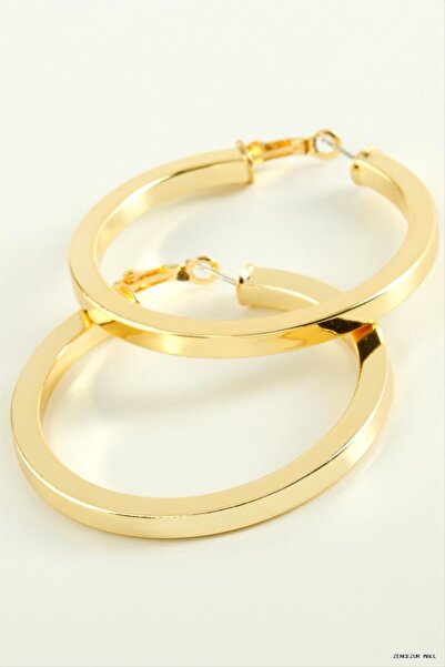 ZERO LAND Zngzrmll Crushed Hoop Earrings 6 (30220) cm Yellow