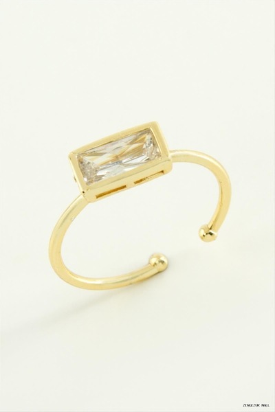 ZERO LAND Zngzrmll Rectangular Zircon Stone (34417) Ring Yellow