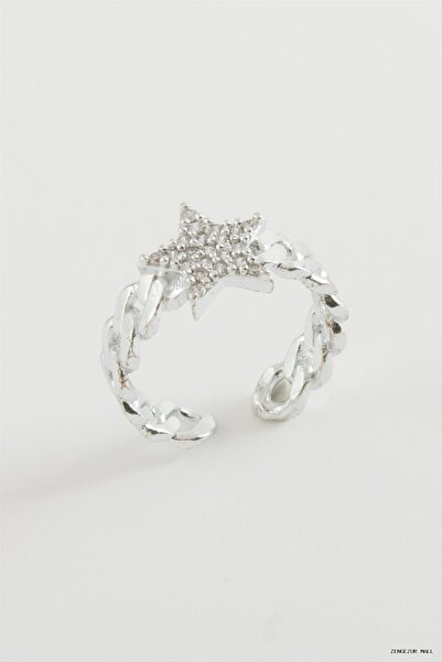 ZERO LAND Zngzrmll Star Zircon Cubic Zirconia Ring (30931) Silver Color