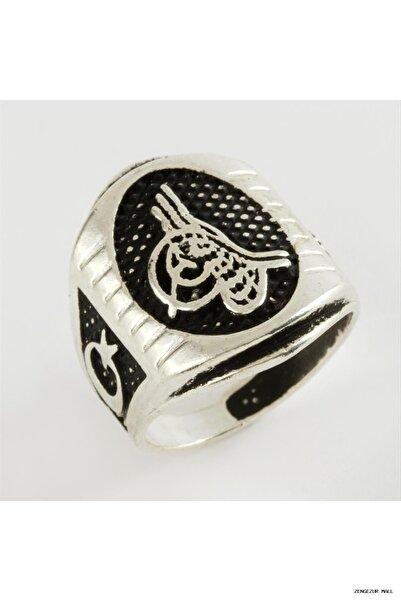 ZERO LAND Zngzrmll Tuğra Metal Men's Ring (32315) Silver Color