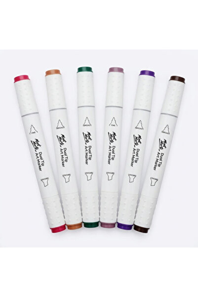 Mont Marte Premium Double-Ended Art Markers Set of 6 – Vintage and Natural Tones