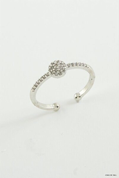 ZERO LAND Zngzrmll Round Zircon Stone Ring (30815) Silver Color