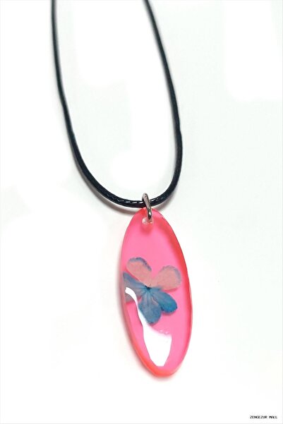 ZERO LAND Zngzrmll Snowball Flower Oval Epoxy Pendant (30455) Pink
